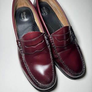 GH Bass WeejunsBurgandy Cordovan Leather Penny Loafers Flat Dress Shoes 9